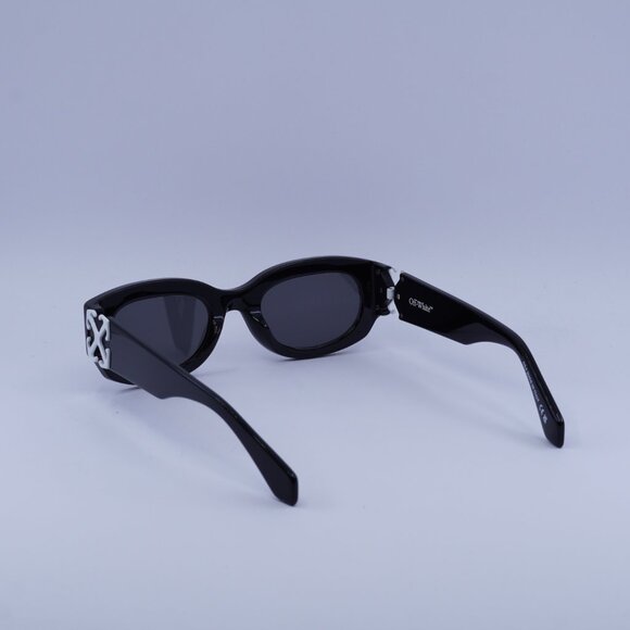 Off-White OERI14E PALMER 1007 Sunglasses Black Oval Frame, Grey Lenses main image 10